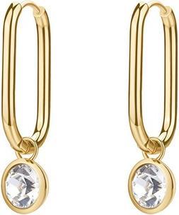 Brosway Oval Gold-Plated 2in1 Earrings With Symphonia Crystal Bym194