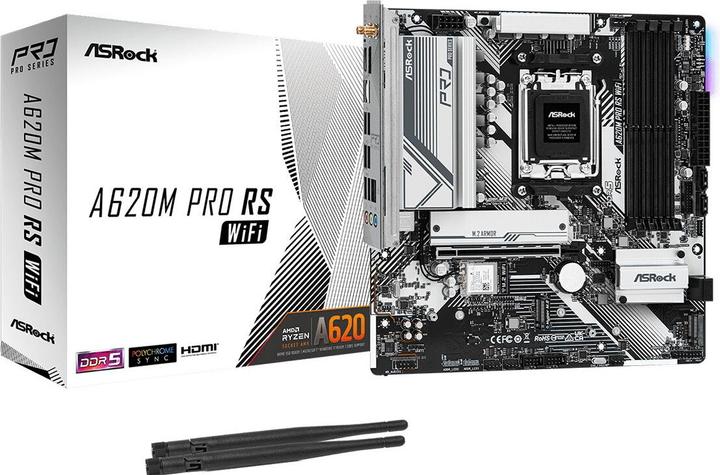 Produktbild AsRock A620M Pro RS WiFi (AM5, AMD A620, mATX)