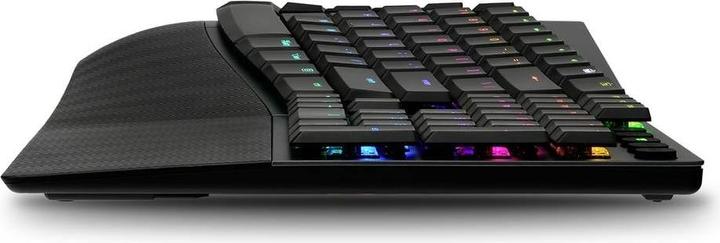 Immagine prodotto Perixx PERIBOARD-835 BR DE, tastiera meccanica ergonomica senza fili con illuminazione RGB - reggiseno (DE, Senza fili)