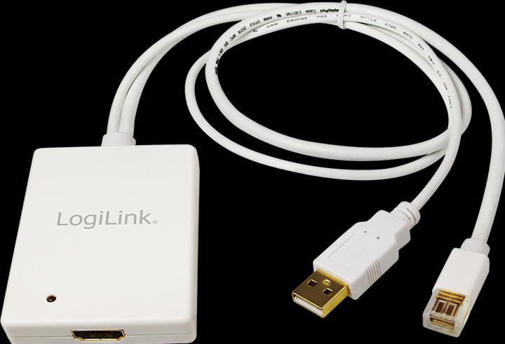 Immagine prodotto LogiLink Mini DisplayPort USB Audio a HDMI (Audio, Mini DP, 60 cm)