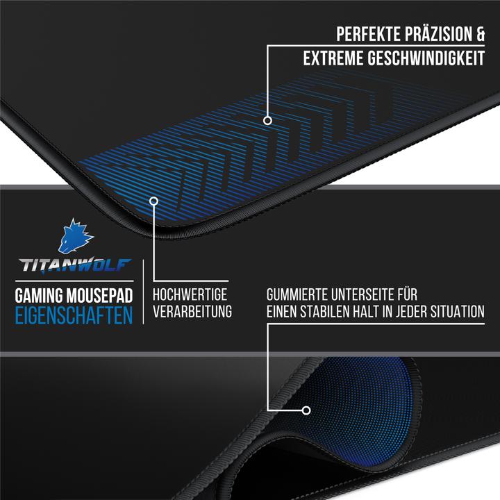 Image du produit Titanwolf Tapis de souris gaming, tapis de souris speed gaming 280 x 200mm, tapis de souris avec dos