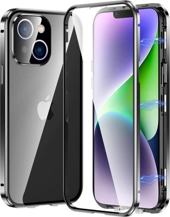 Actual product image Cover-Discount iPhone 15 Plus - Magnetic protective case with armoured glass black (Apple iPhone 15 Plus)