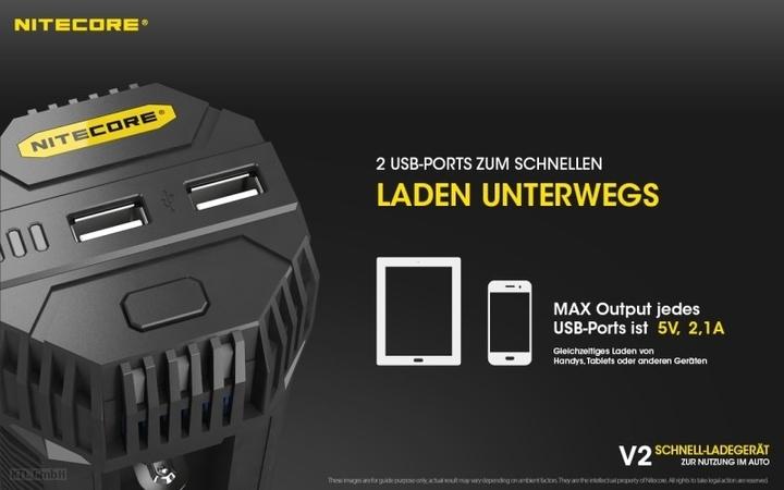 Actual product image Nitecore V2 - Kfz-Ladegerät