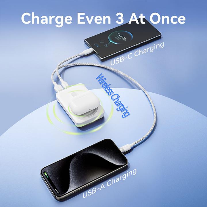 Immagine prodotto Vention 10000mAh Magnetic Wireless Power Bank (USB-C + Lightning + USB-C + USB-A +Wireless) 22.5W LED bianco (10000 mAh, 38.50 Wh)
