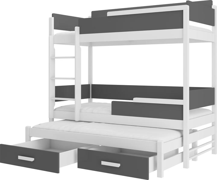 Actual product image ADRK Furniture Bunk Bed Triple QUEEN 200x90 (200cm x 90cm)