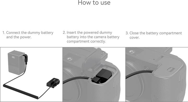 Actual product image SmallRig Dummy Battery Power Cable (Direct current couplers)