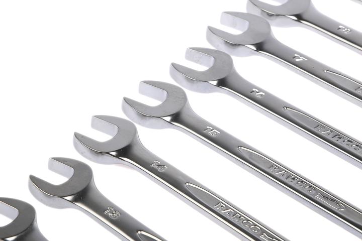 Immagine prodotto Bahco Set di chiavi ad anello metriche a cricchetto - 12 pezzi/supporto in plastica (12 mm, 8 mm, 13 mm, 10 mm, 19 mm, 17 mm, 18 mm, 11 mm, 16 mm, 15 mm, 14 mm, 9 mm)