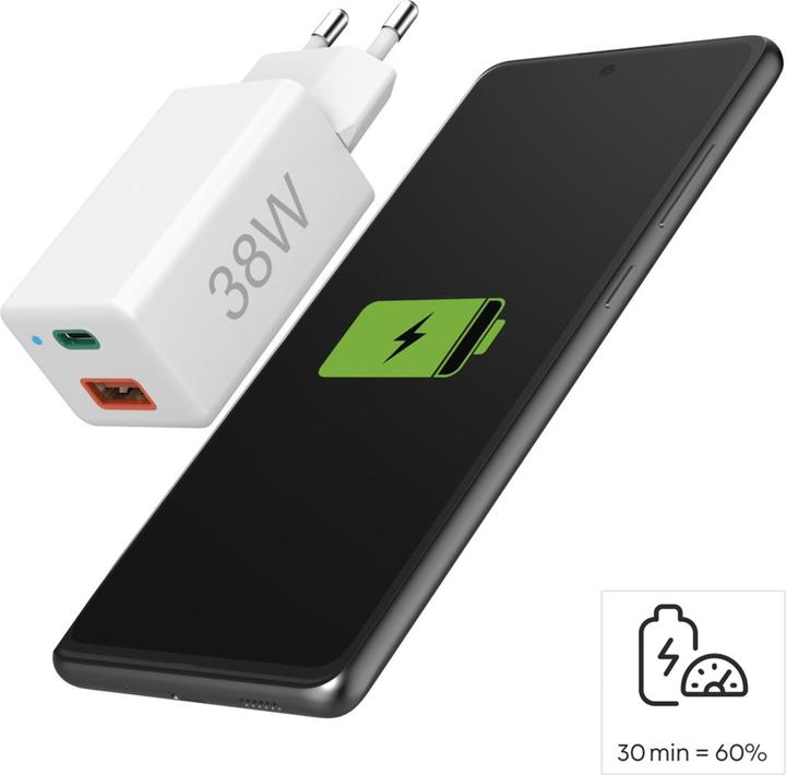 Immagine prodotto Hama Mini caricatore, GaN, USB-C Power Delivery (PD) + USB-A QC3.0, 38W, bianco (38 W)