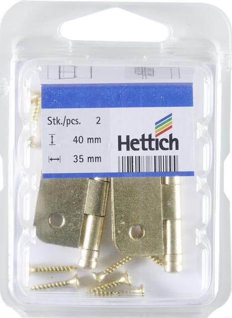 Produktbild Hettich Zierscharnier, vermessingt 40x35 mm, 2 St.