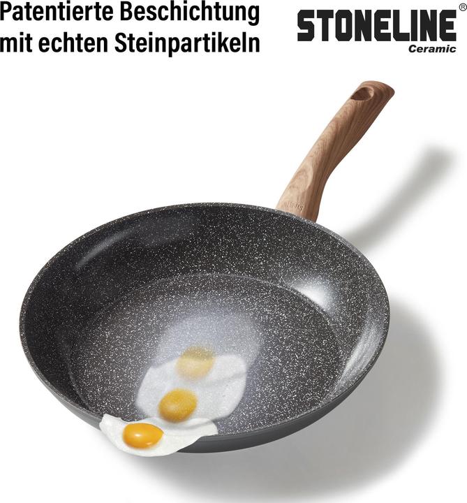Produktbild Stoneline Back to Nature Kochgeschirr-Set, 14-tlg., Keramik-Beschichtung, mit Glasdeckeln (Pfannenset + Topfset, Aluminium)