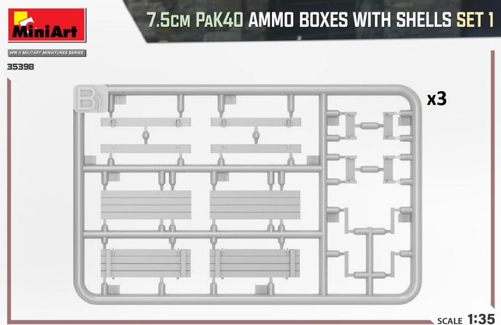 Actual product image Mini art 7.5cm PaK40 Ammo Boxes w/Shells Set 1