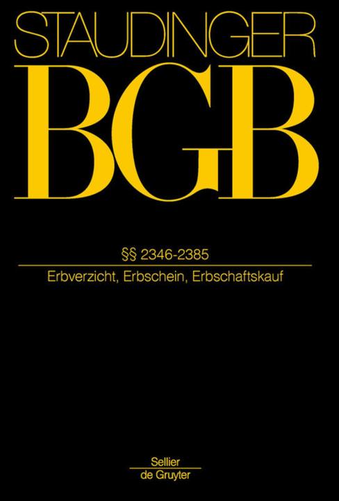 Actual product image BGB §§ 2346-2385. (Erbverzicht, Erbschein, Erbschaftskauf) (German, Günther Schotten, Christian Baldus, Wolfgang Olshausen, Stephanie Herzog, 2016)