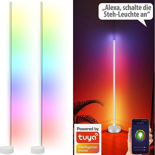 Produktbild Luminea 2er-Set WLAN-Steh-/Eck-Leuchten (750 lm)