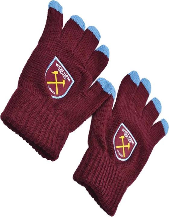 Actual product image West Ham United FC Unisex Adult Knitted Gloves (One size)