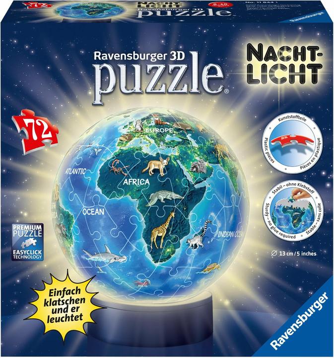 Actual product image Ravensburger Night light - Earth at night (72 pieces)