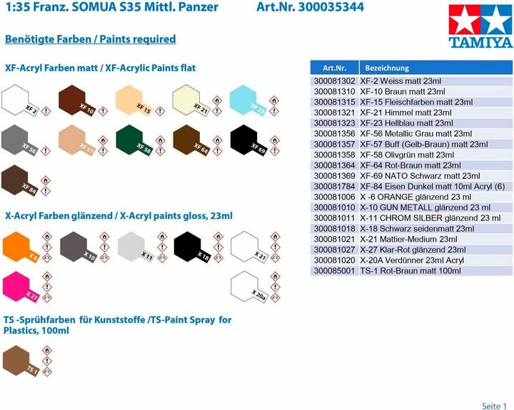 Actual product image Tamiya French Medium Tank SOMUA S35