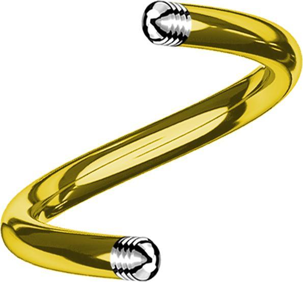 Produktbild Star Piercing Micro Spiralen-Stab vergoldet (Chirurgenstahl 316L)
