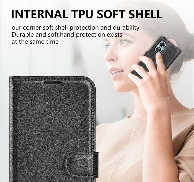 Produktbild MU Classic Litchi Leder Bookcover Series (Oppo A17k)