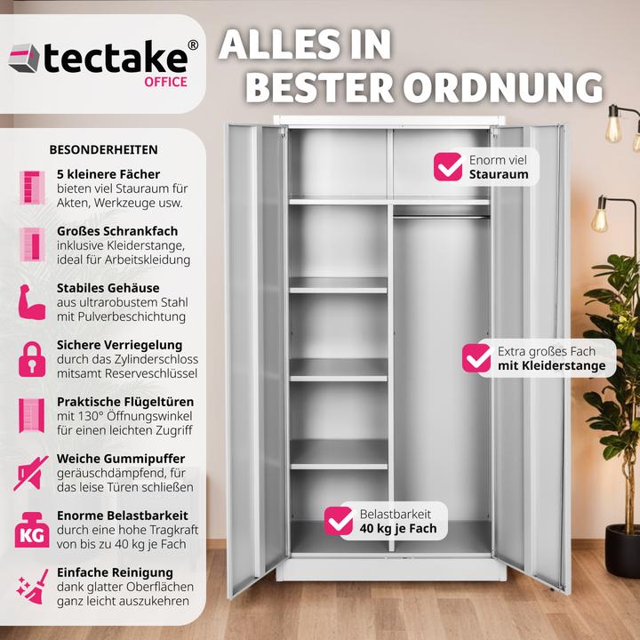Immagine prodotto tectake Armadio (80 x 40 x 180 cm)