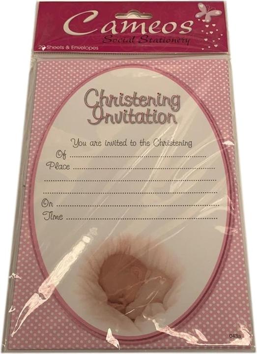 Actual product image Cameos Christening Invitations (Pack of 20) (20 pcs.)