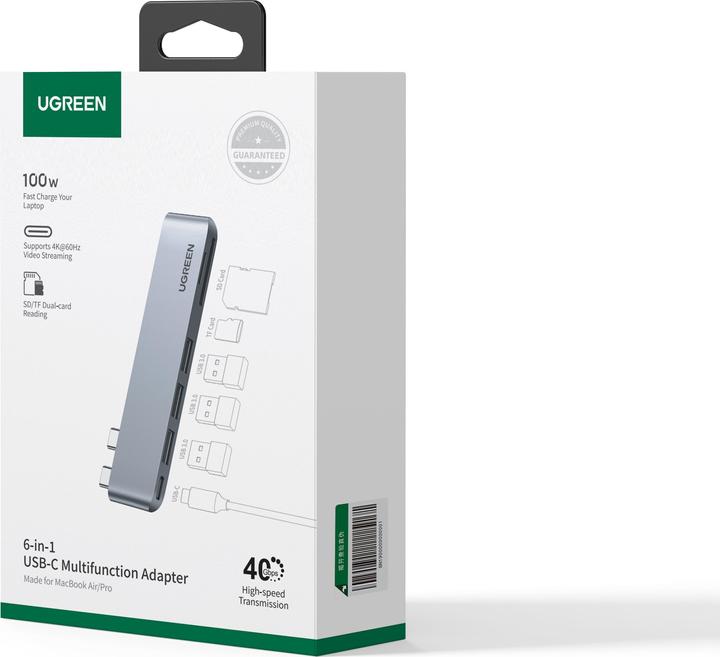 Actual product image Ugreen 6-in-2 (USB-C, 6 Ports)