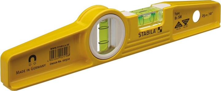 Stabila Spirit level Type 81 SM Torpedo Rare earth magnetic system and belt pouch (25 cm)