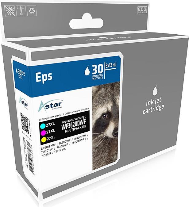 Astar Pack de 3 - jaune, cyan, magenta - compatible (CMJN)