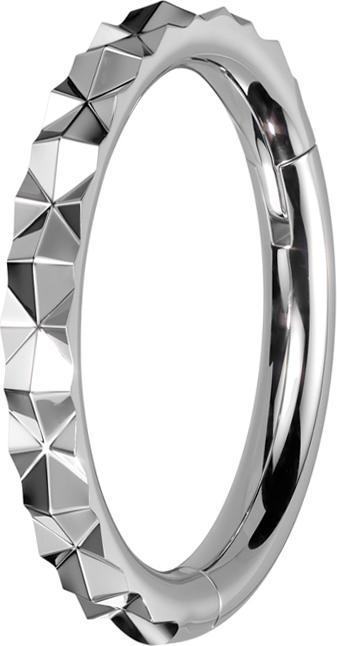 Produktbild Star Piercing Micro Segmentring klappbar silber X facettiert (Chirurgenstahl 316L)
