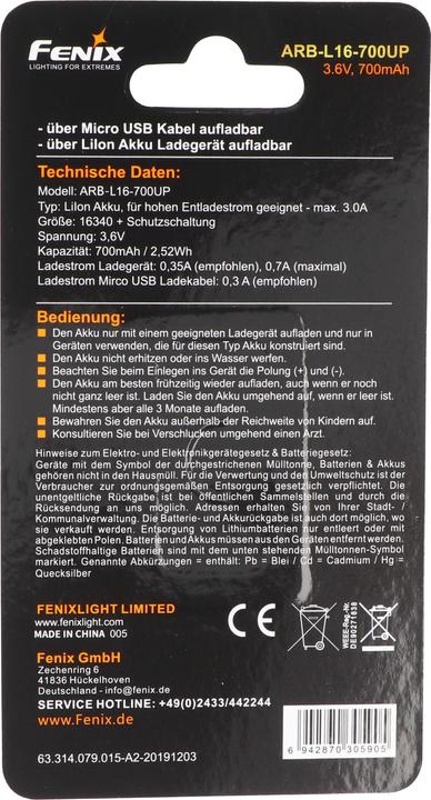 Image du produit Fenix Arb L16-700