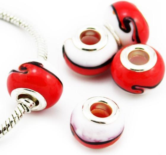 Image du produit Hermex Verre Bead argenté 925 - Rouge argenté (Argent 925)