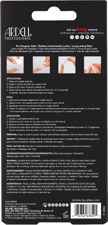 Produktbild Ardell Nail Addict Natural Multipack Ballerina Long 108 Stk (White)
