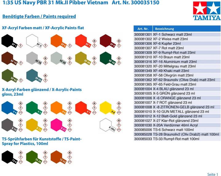 Image du produit Tamiya US Navy PBR31