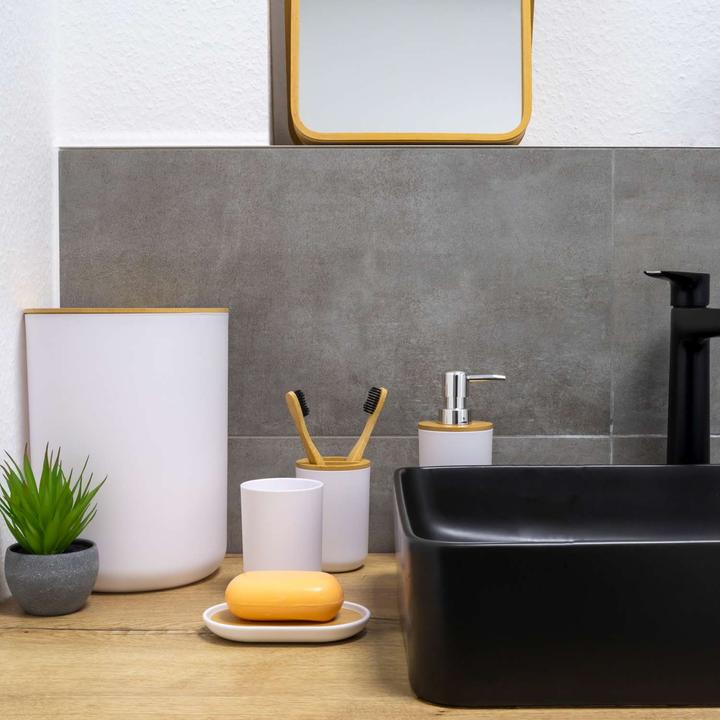 Produktbild Intirilife Badezimmer Zubehör Set inkl. Zahnputzbecher Seifenschale Seifenspender Toilettenbürste