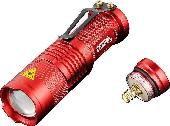 Image du produit JTI Lampe de poche à LED CREE Ultrafire - Rouge (13.40 cm, 300 lm)
