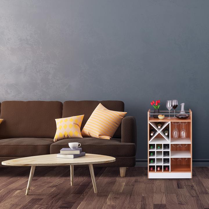 Immagine prodotto Relaxdays Cantinetta con Porta Calici, per 22 Bottiglie (63 x 35 x 96 cm)
