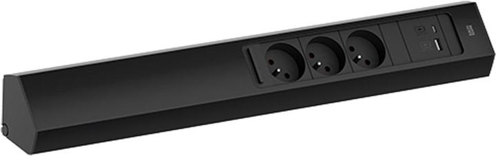 Actual product image Bachmann CASIA 2 3x FR socket UTE 1x USB charger A/C (932.107) black, long (3 x, CEE 7/3, CEE 7/5, 2 m)
