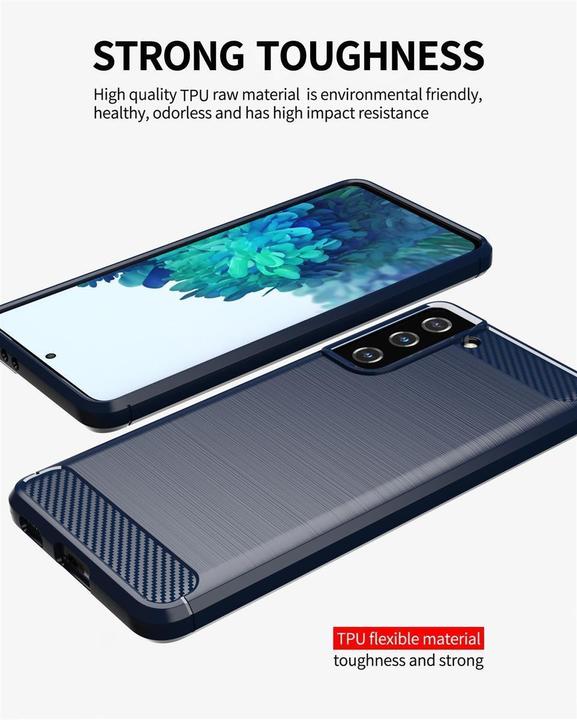 Actual product image Cadorabo TPU Ultra Slim carbon stainless steel Combi Cover (Samsung Galaxy S21 FE)