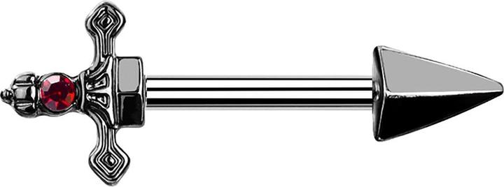 Star Piercing Barbell schwarz Dolch (Chirurgenstahl 316L, Messing)
