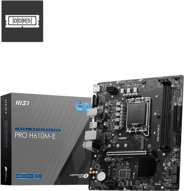 Image du produit MSI PRO H610M-E (LGA 1700, Intel H610, mATX)