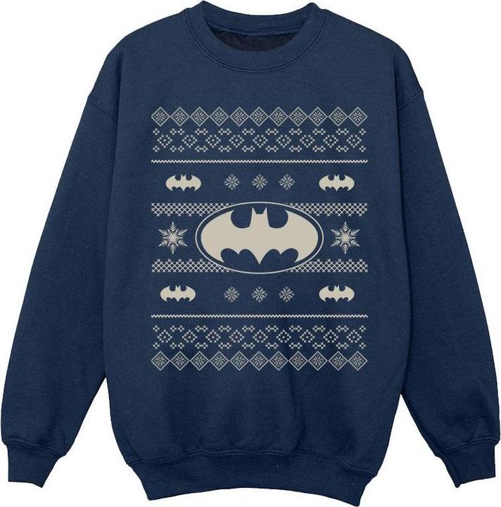 Actual product image Universal Textiles Boys Christmas Knit Batman Sweatshirt (140, 146)