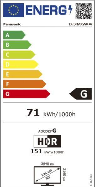 Energie-Label Panasonic TX-50MXW834 (50", MXW834, LCD, 4K, 2023)