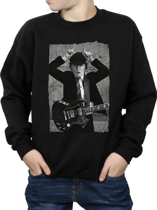Produktbild AC/DC Angus Young Distressed Photo Sweatshirt Jungen (140, 146)
