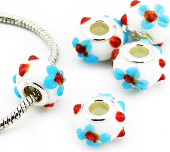 Image du produit Hermex Verre Bead argenté 925 - Blanc argenté (Argent 925, Verre)