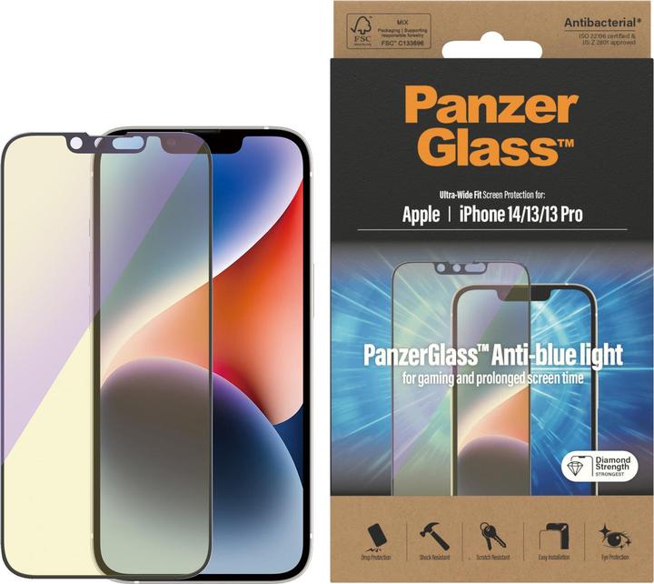 Produktbild PanzerGlass Anti-blue light Screen Protector (1 Stück, Apple iPhone 13, Apple iPhone 14, Apple iPhone 13 Pro)