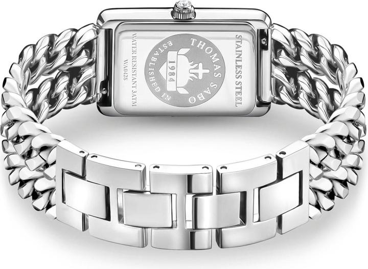 Immagine prodotto Thomas Sabo Damenuhr rechteckig silberfarben (Orologio da polso analogico)