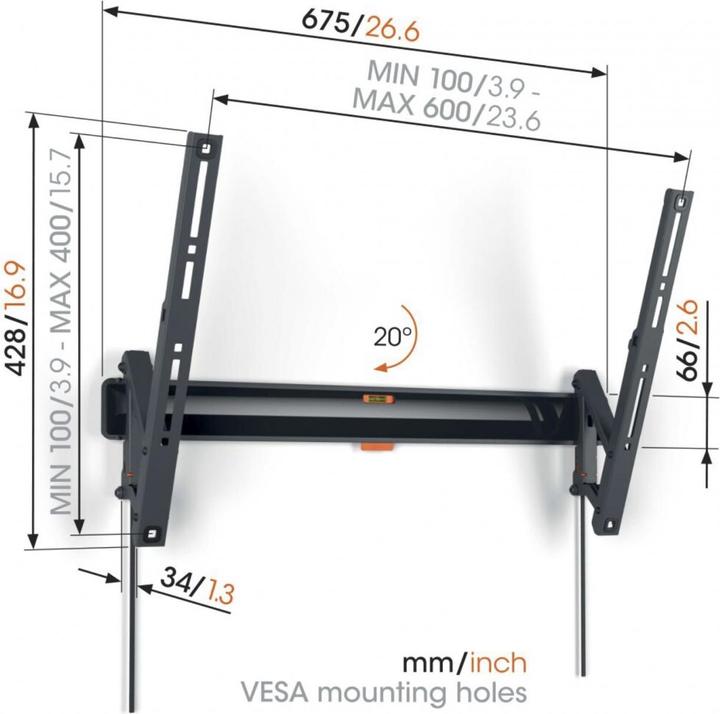 Immagine prodotto Vogels TVM 3615 (Muro, 77", 35 kg)