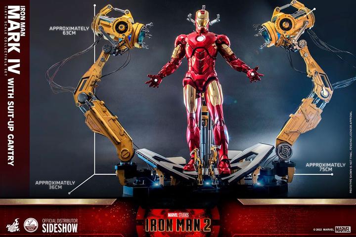 Image du produit Hot Toys Iron Man 2 figurine 1/4 Iron Man Mark IV with Suit-Up Gantry 49 cm