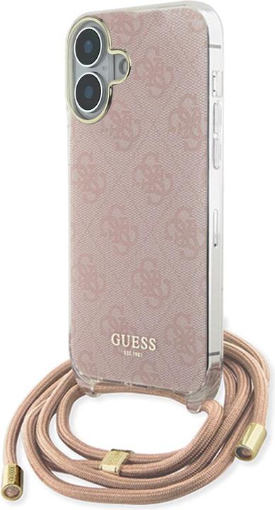Produktbild Guess GUHCP16SHC4SEP iPhone 16 6.1" różowy/pink hardcase Crossbody Cord 4G Print
