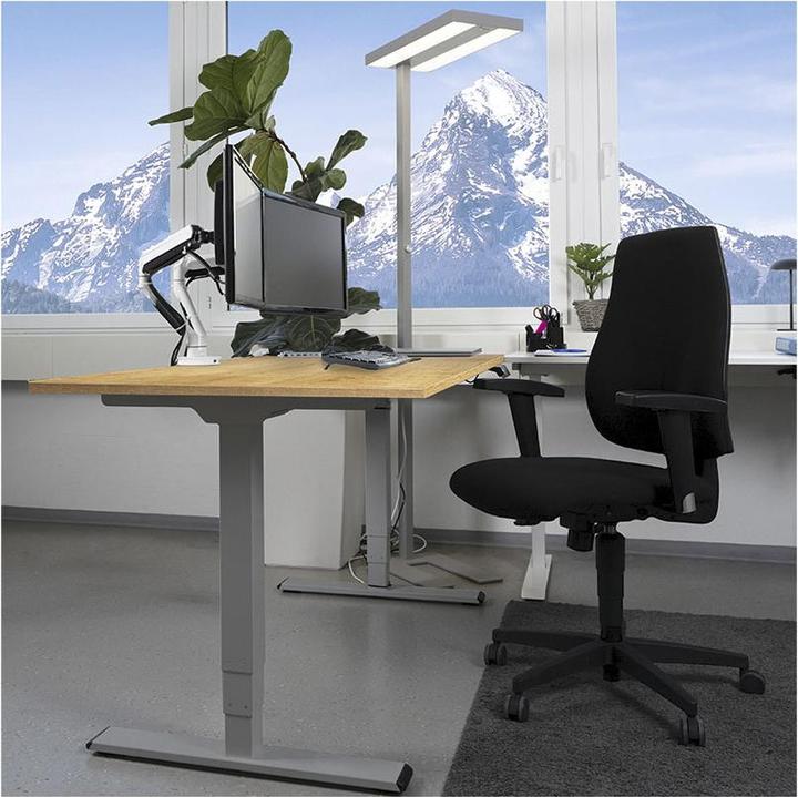 Image du produit Contini höhenverstellbarer Bürotisch 1.4x0.8m Eiche / Gestell ET225E dunkelgrau