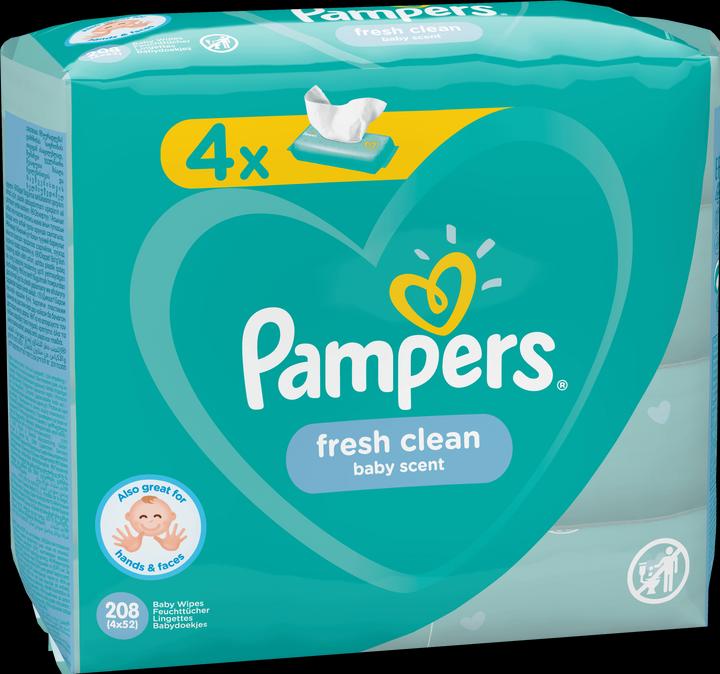 Actual product image Pampers Fresh Clean (208 Piece)